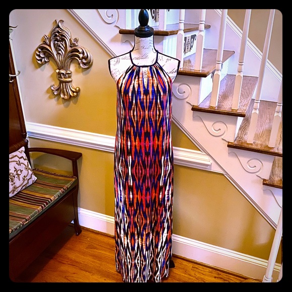 London Times Dresses & Skirts - London times kaleidoscope halter maxi dress